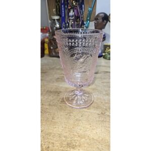 Vintage Style Easter Bunny Pink Drinking Goblet Glass Only 1